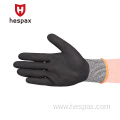 Hespax Nylon Sandy Nitrile Cut Resistant Mechanic Gloves